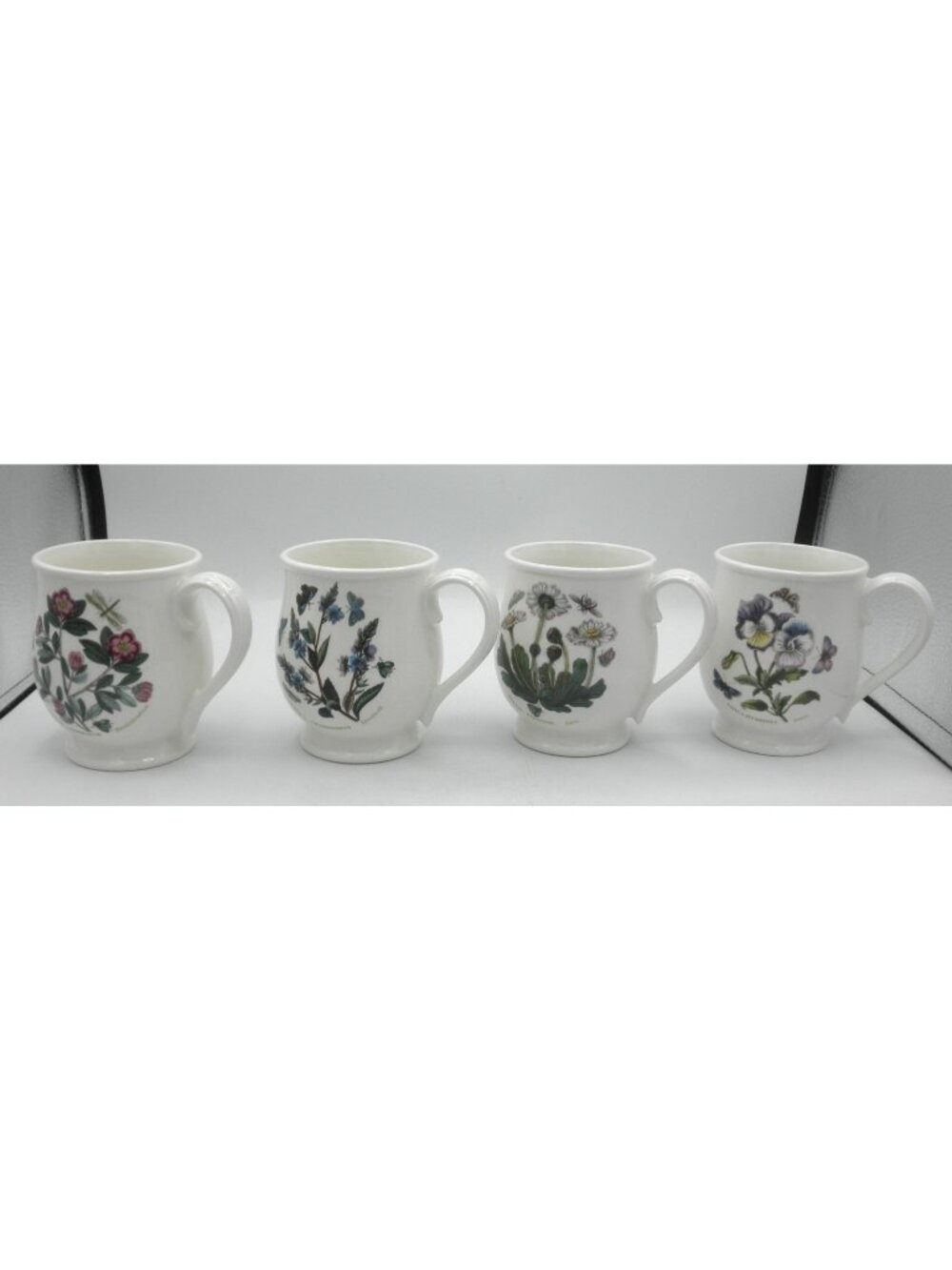 Portmeirion Botanic Garden 14 Ounce Bristol Mugs Set of 4 Assorted Flowers